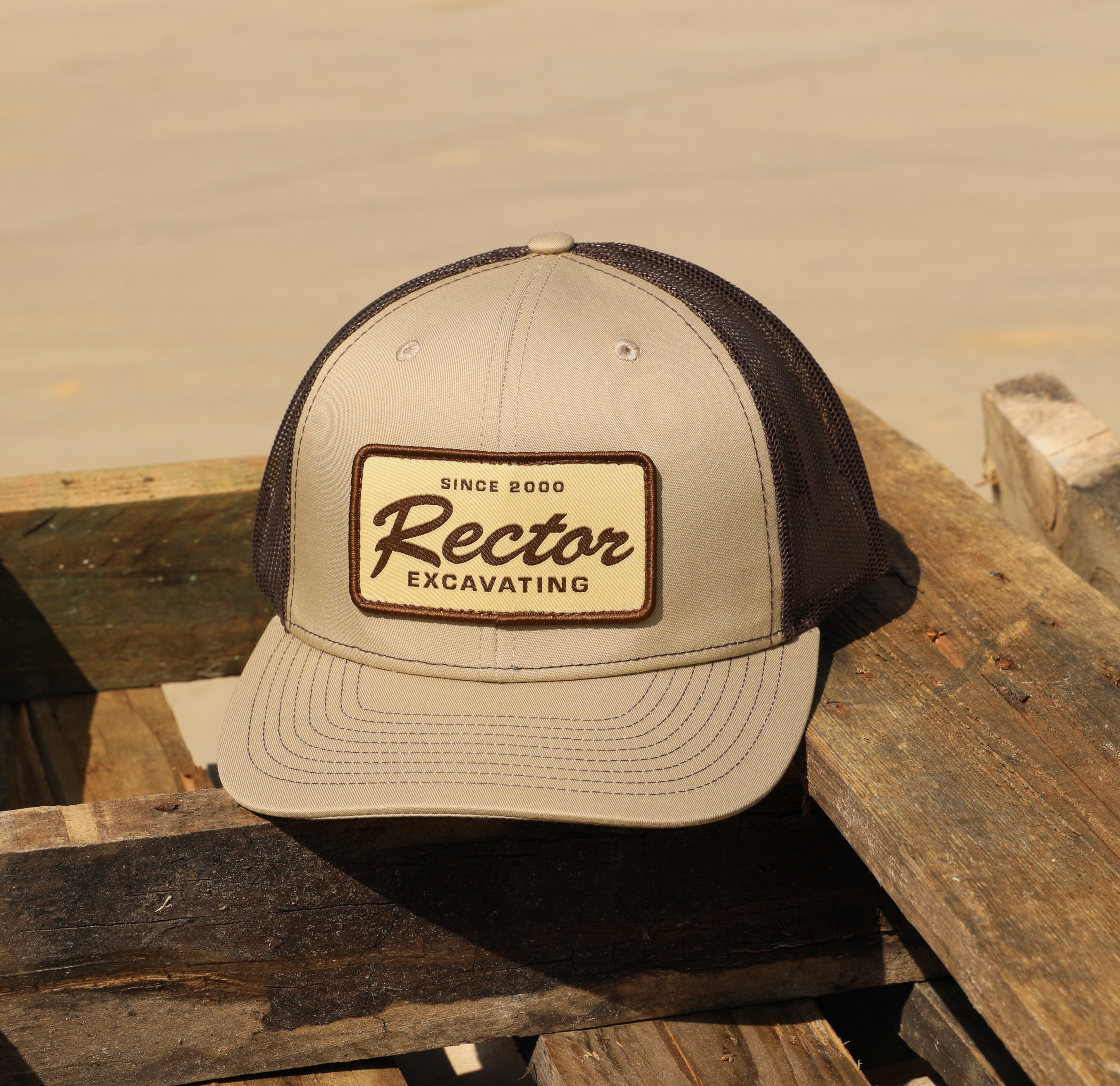 Tan Retro Patch Hat