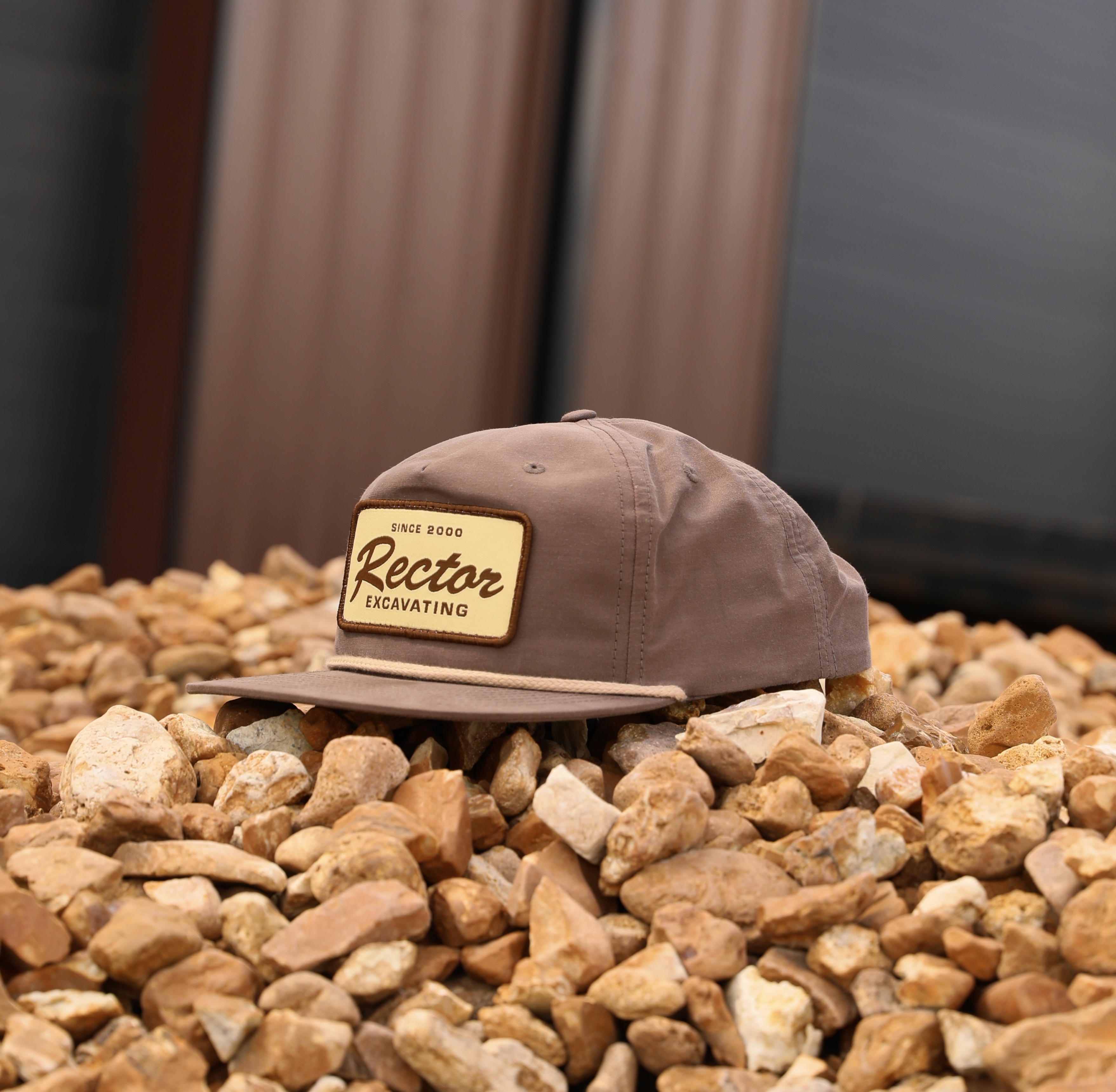 Brown Rope Retro Patch Hat